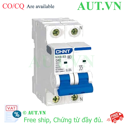 Ảnh của Aptomat MCB NXB-63 2P D40 6kA CHINT - 2P, 40A, 6kA