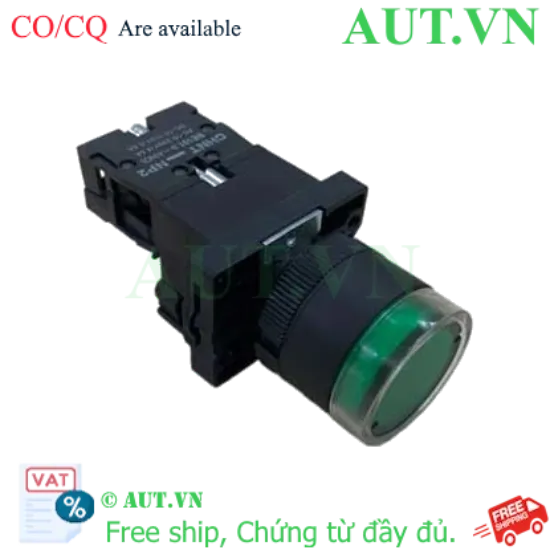 Ảnh của Nút Nhấn Có Đèn CHINT NP2-BW3361 | LED Xanh 230VAC, Phi 22mm, 1NO Chính Hãng