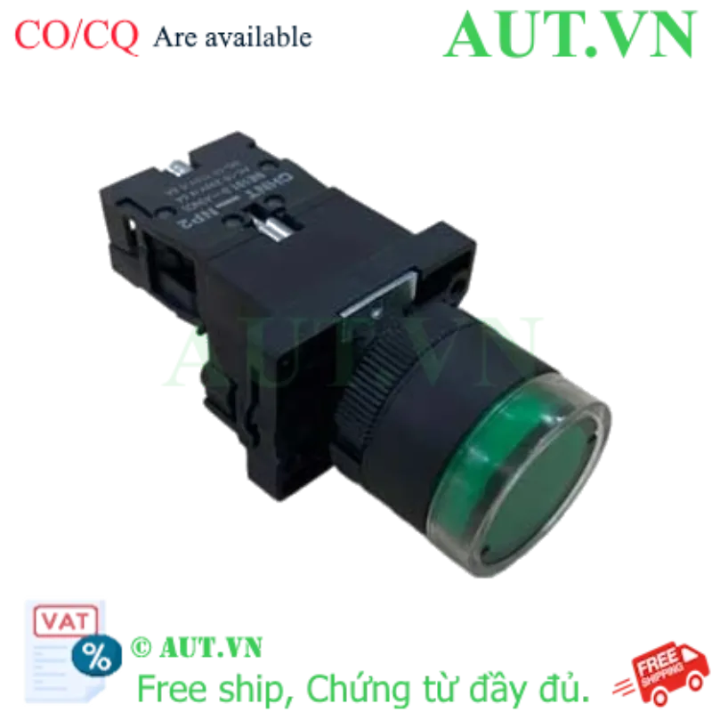 Ảnh của Nút Nhấn Có Đèn CHINT NP2-BW3361 | LED Xanh 230VAC, Phi 22mm, 1NO Nhấn Nhả