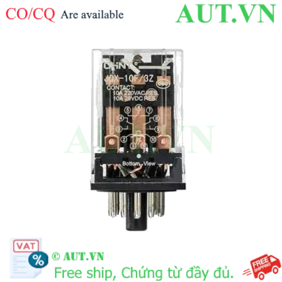 Ảnh của Rơ le trung gian CHINT JQX-10F/3Z 127VDC 11 chân tròn 10A
