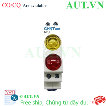 Ảnh của Đèn Báo Thanh Ray CHINT ND9-2/RY 230V - LED Đỏ Vàng, Module 18mm, Tiết Kiệm Diện Tích