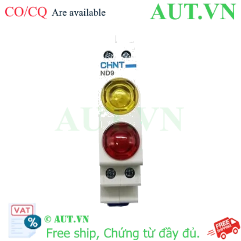 Ảnh của Đèn Báo Thanh Ray CHINT ND9-2/RY 230V - LED Đỏ Vàng, Module 18mm, Siêu Tiết Kiệm Diện Tích