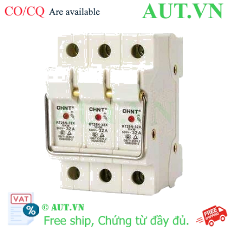 Ảnh của Đế cầu chì ống BASE RT28N-32X 3P Chint 32A, 500VAC