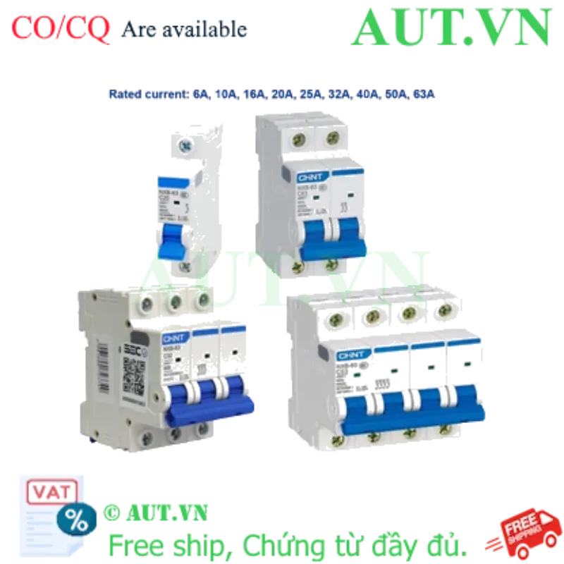 Ảnh của Áp tô mát cài cỡ nhỏ CHINT NXB-63 3P B16 6kA 
