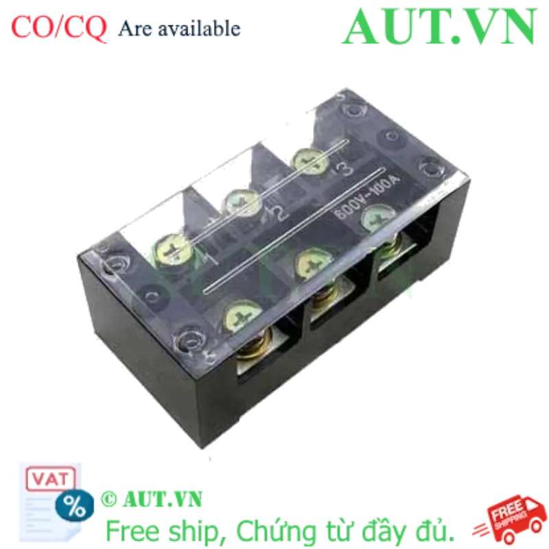 Ảnh của Cầu Đấu Chint TB-10003 (3 Cực, 100A, 600V) - Chống Cháy & Kết Nối Vít M6 Siêu Chắc