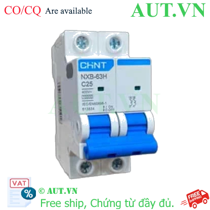 Ảnh của Áp tô mát cài loại nhỏ CHINT NXB-63H 2P C25 10kA 