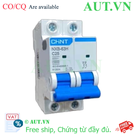 Ảnh của Áp tô mát cài loại nhỏ CHINT NXB-63H 2P C25 10kA 