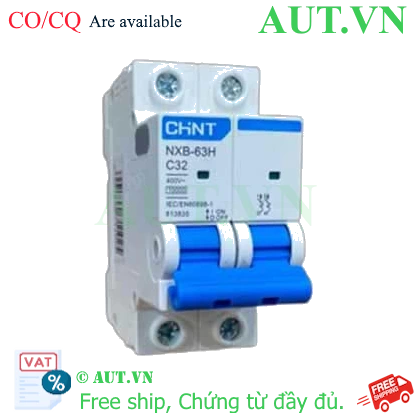Ảnh của NXB-63H 2P C32 10kA Áp tô mát cài cỡ nhỏ CHINT - Mới 100%