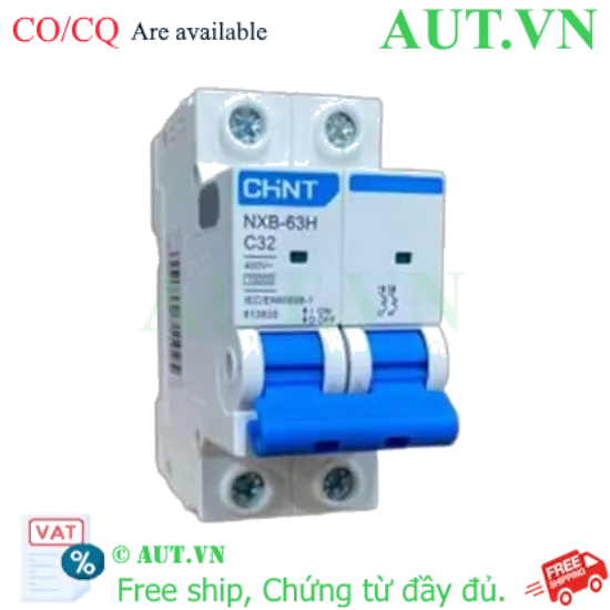 Ảnh của NXB-63H 2P C32 10kA Áp tô mát cài cỡ nhỏ CHINT - Mới 100%