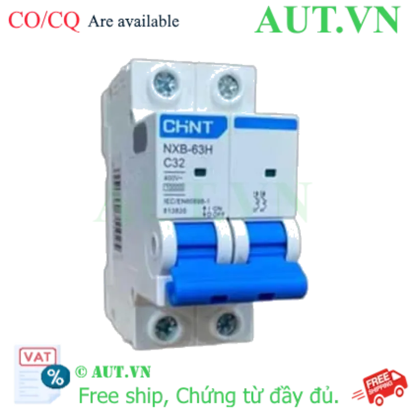 Ảnh của NXB-63H 2P C32 10kA Áp tô mát cài cỡ nhỏ CHINT - Mới 100%