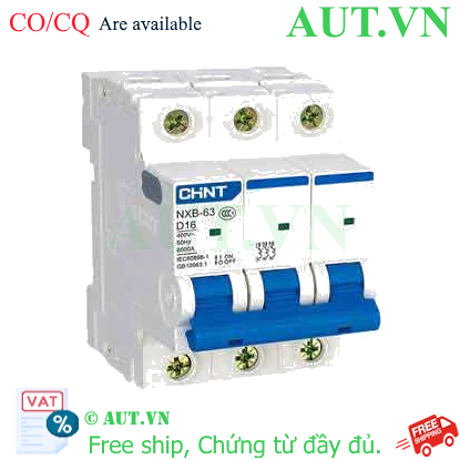 Ảnh của Áp tô mát cài cỡ nhỏ CHINT NXB-63 3P D16 6kA 