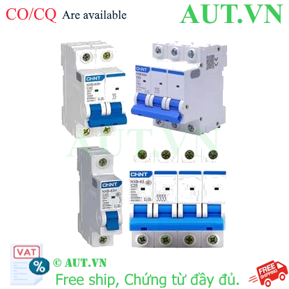 Ảnh của MCB 2 pha NXB-63H 2P C63 10kA Chint, 10kA, 50/60Hz, 63A