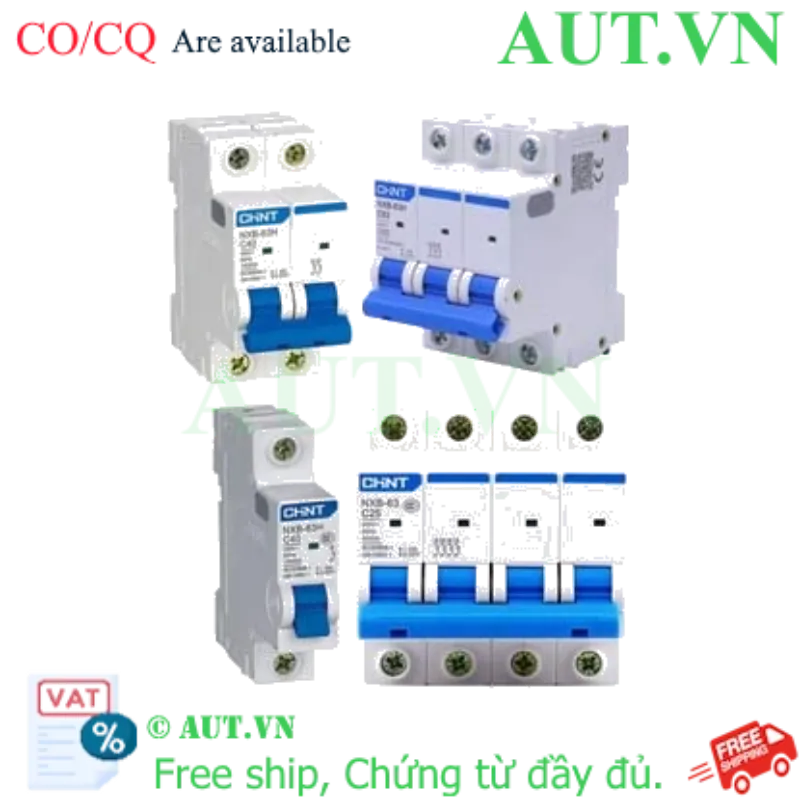 Ảnh của Áp tô mát cài loại nhỏ CHINT NXB-63H 2P D63 10kA 