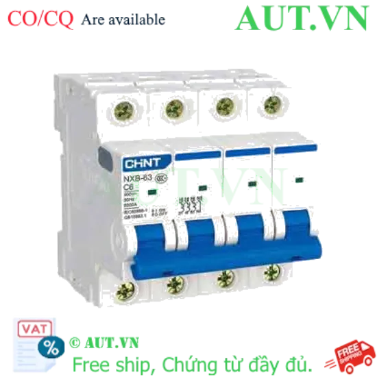 Ảnh của Áp tô mát cài cỡ nhỏ CHINT NXB-63 4P C6 6kA 