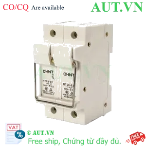 Ảnh của Đế Cầu Chì CHINT RT28-63 2P - 63A, 500VAC, Chuẩn 14x51mm, Lắp Ray DIN