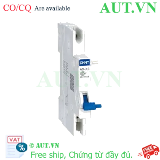 Ảnh của Khối Tiếp Điểm Phụ CHINT AX-X3 cho MCCB NXB-125/125G | SPDT (1NO+1NC), Giám Sát Real-time, Chính Hãng AUT VN