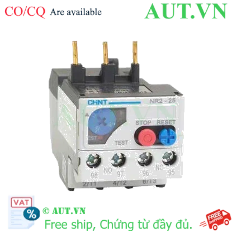 Ảnh của Rơ le nhiệt CHINT NR2-25 (12-18A) - Bảo vệ Motor, Chống Quá tải, Chuẩn IEC | AUT VN