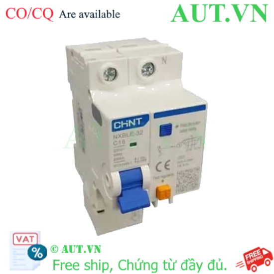 Ảnh của Át chống dòng rò CHINT NXBLE-32 1P+N C16 30mA 6kA 