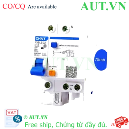 Ảnh của Át chống dòng rò CHINT NXBLE-32 1P+N C10 75mA 6kA 