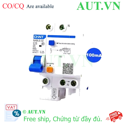 Ảnh của Át chống dòng rò CHINT NXBLE-32 1P+N C16 100mA 6kA 