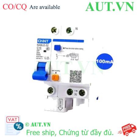 Ảnh của Át chống dòng rò CHINT NXBLE-32 1P+N C16 100mA 6kA 