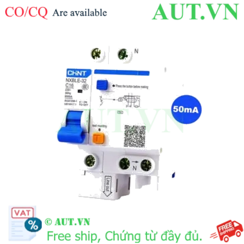 Ảnh của Át chống dòng rò CHINT NXBLE-32 1P+N C16 50mA 6kA 
