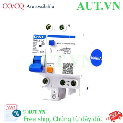 Ảnh của Át chống dòng rò CHINT NXBLE-32 1P+N C25 100mA 6kA 