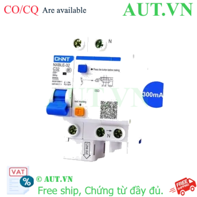 Ảnh của Át chống dòng rò CHINT NXBLE-32 1P+N C32 300mA 6kA 