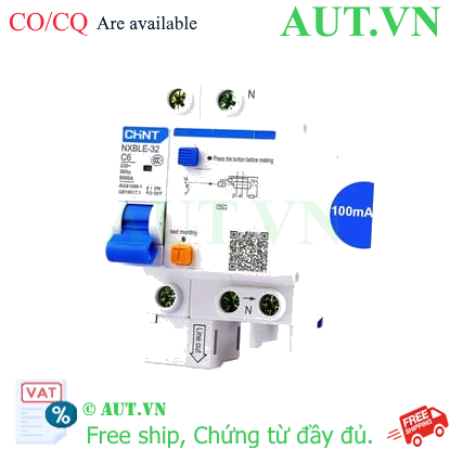Ảnh của Át chống dòng rò CHINT NXBLE-32 1P+N C6 100mA 6kA 