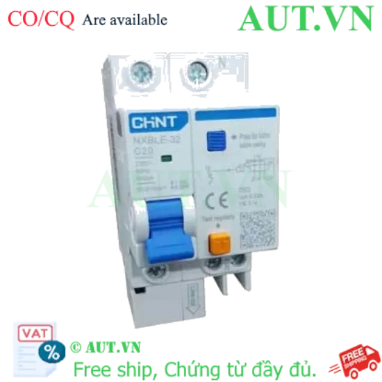 Ảnh của Át chống dòng rò CHINT NXBLE-32 1P+N C20 30mA 6kA 