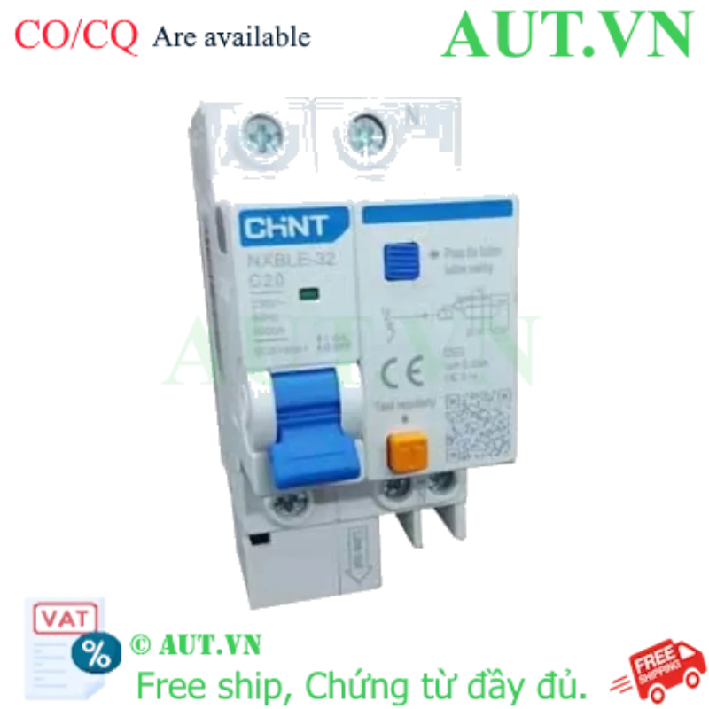 Ảnh của Át chống dòng rò CHINT NXBLE-32 1P+N C20 30mA 6kA 