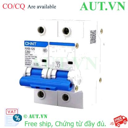 Ảnh của Áp tô mát cài loại nhỏ CHINT NXB-125 2P C80 