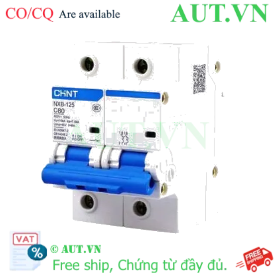 Ảnh của Áp tô mát cài loại nhỏ CHINT NXB-125 2P C80 