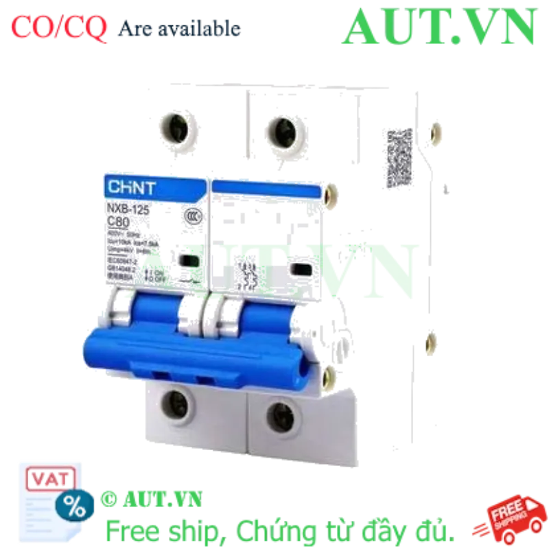 Ảnh của Áp tô mát cài loại nhỏ CHINT NXB-125 2P C80 