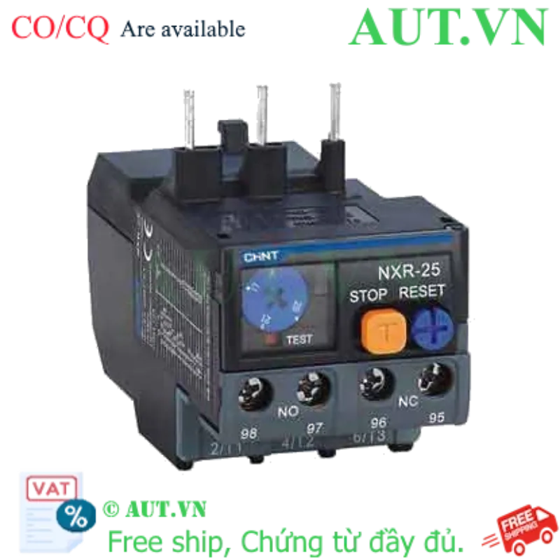 Ảnh của Rơ le nhiệt Chint NXR-25 (17-25A) - Chống Quá Tải & Mất Pha, Bảo Vệ Motor | AUT VN