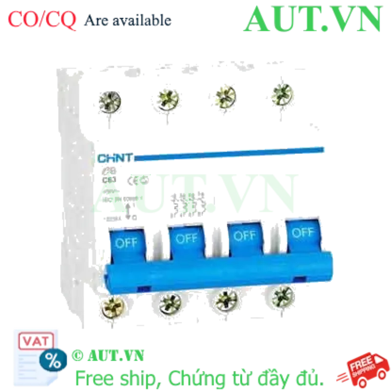 Ảnh của Cầu dao tự động CHINT eB 4P C63 4.5kA 