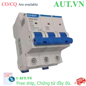 Ảnh của Áp tô mát cài loại nhỏ CHINT NXB-63H 3P C20 10kA 