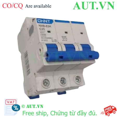 Ảnh của Áp tô mát cài loại nhỏ CHINT NXB-63H 3P C20 10kA 