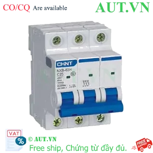 Ảnh của Áp tô mát cài loại nhỏ CHINT NXB-63H 3P C25 10kA 