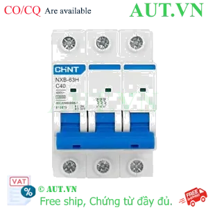 Ảnh của Áp tô mát cài loại nhỏ CHINT NXB-63H 3P C40 10kA 