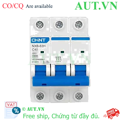 Ảnh của Áp tô mát cài loại nhỏ CHINT NXB-63H 3P C40 10kA 