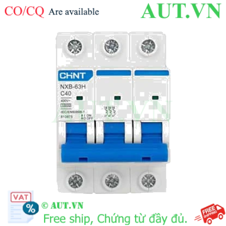 Ảnh của Áp tô mát cài loại nhỏ CHINT NXB-63H 3P C40 10kA 