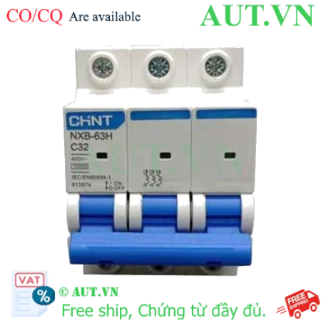Ảnh của Áp tô mát cài loại nhỏ CHINT NXB-63H 3P C32 10kA 