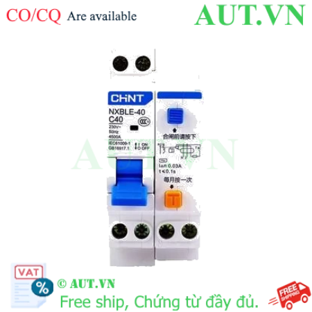 Ảnh của Áp tô mát chống giật (RCBO) CHINT NXBLE-40 1P+N C40 30mA 4.5kA 