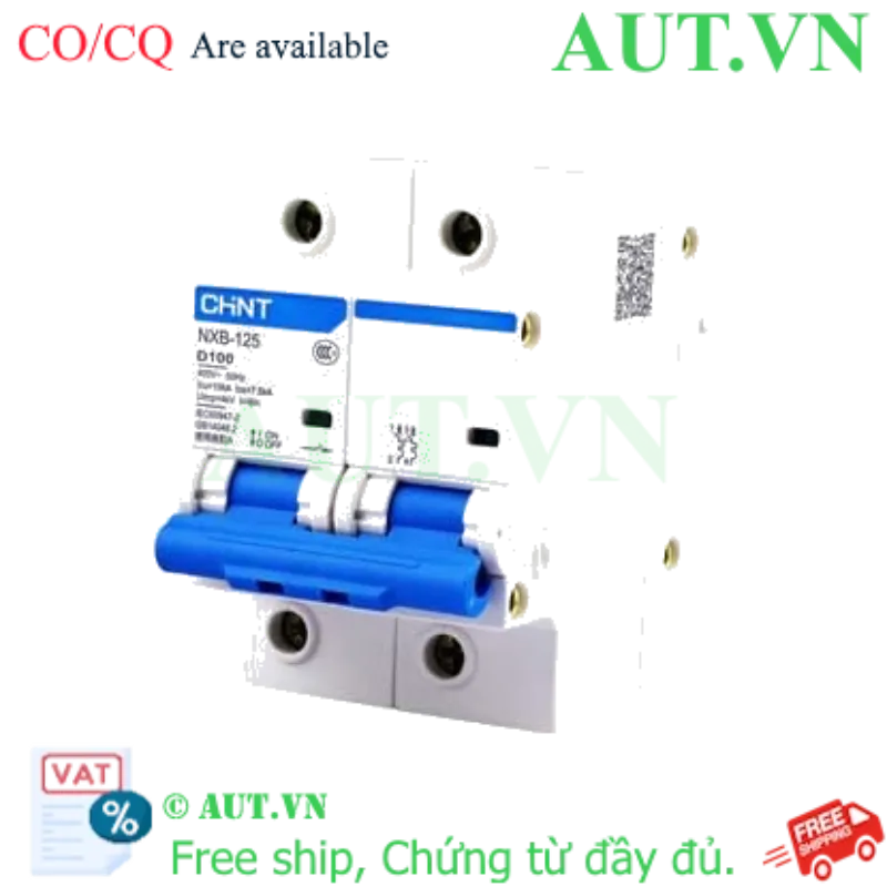 Ảnh của Áp tô mát cài loại nhỏ CHINT NXB-125 2P D100 