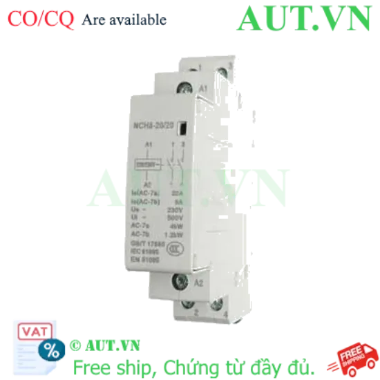 Ảnh của Contactor CHINT NCH8-20/20 220/230V - 20A - 2P - 2NO Chính Hãng