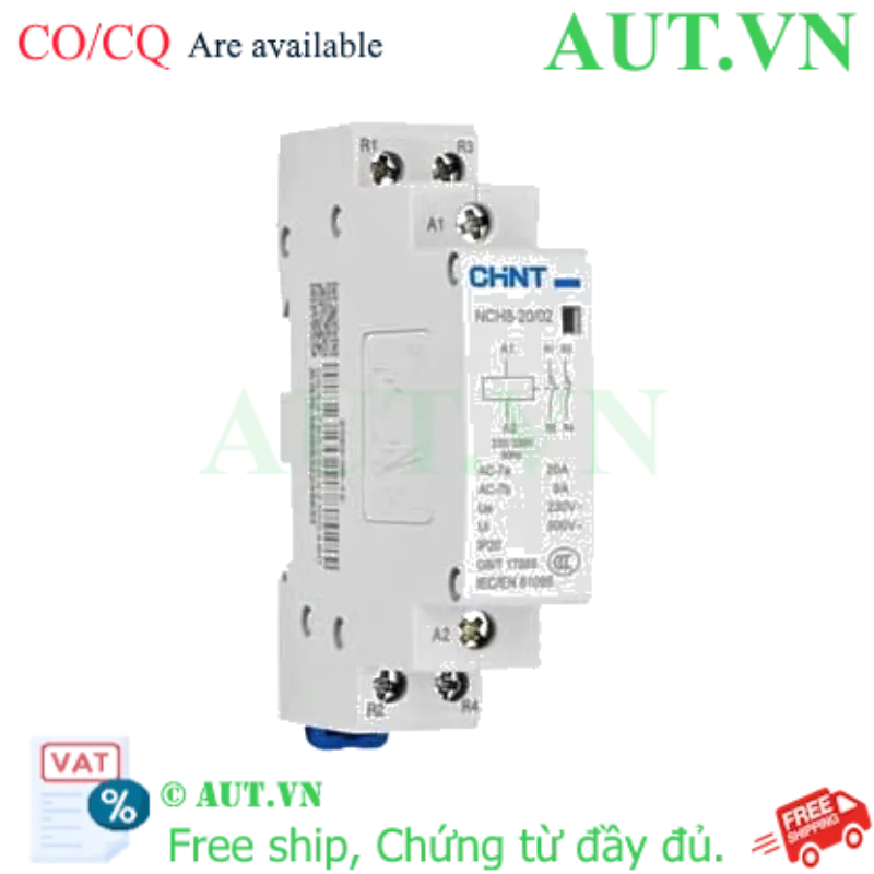 Ảnh của Khởi Động Từ CHINT NCH8-20/02 | 20A, 2NC Thường Đóng, 220V | AUT VN