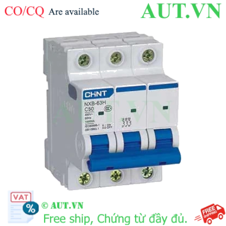 Ảnh của Áp tô mát cài loại nhỏ CHINT NXB-63H 3P C50 10kA 