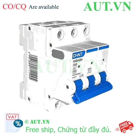 Ảnh của Áp tô mát cài loại nhỏ CHINT NXB-63H 3P C63 10kA 