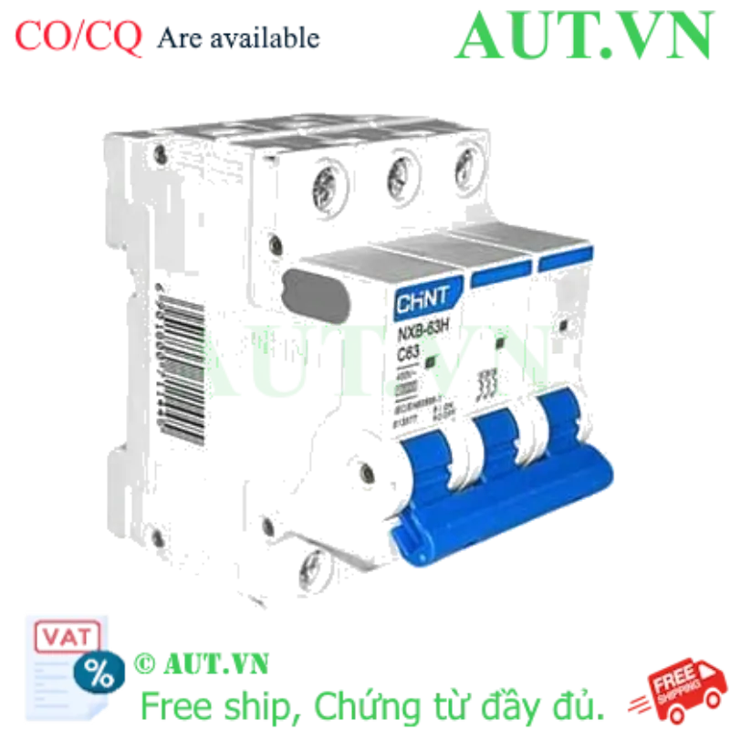 Ảnh của Áp tô mát cài loại nhỏ CHINT NXB-63H 3P C63 10kA 